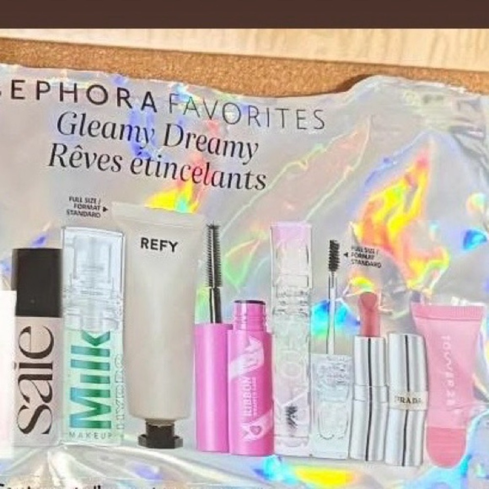 Sephora Favorites Gleamy Dreamy Makeup 7 Piece-Kosas-Refy-Milk-Too Faced-Prada - Picture 2 of 8